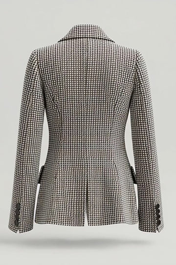 Grå Notched Lapel Slim Fit Kvinnors Formell Kavaj